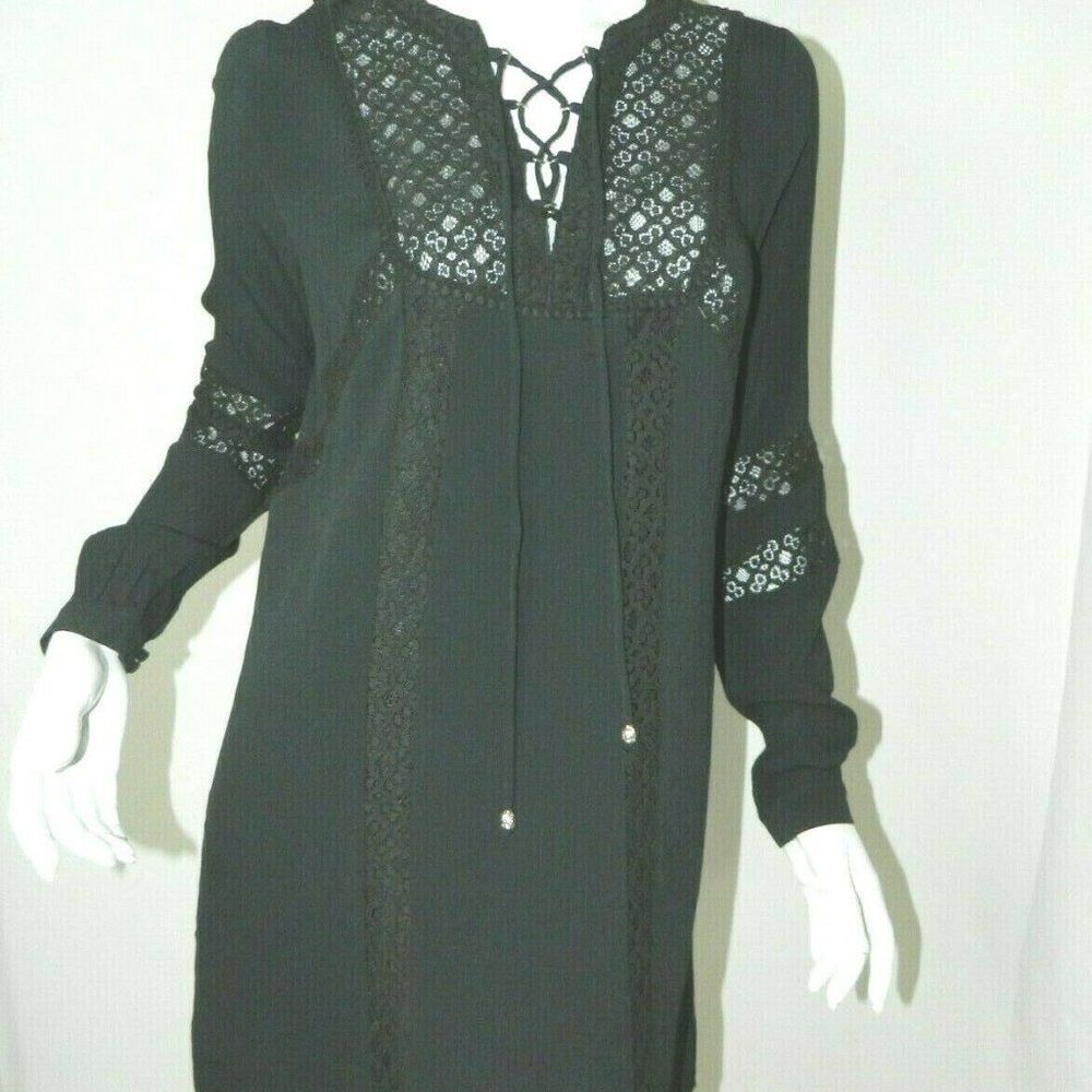 Anthropologie Current Air Dress Black Lace Boho Ch